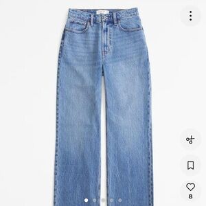 Abercrombie & Fitch high rise curve love relaxed 90s jean in Medium Marble